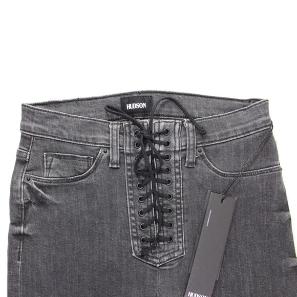 Hudson High-Rise Vintage Wash Lace-Up Flare Crop Boot 25 - Picture 5 of 10